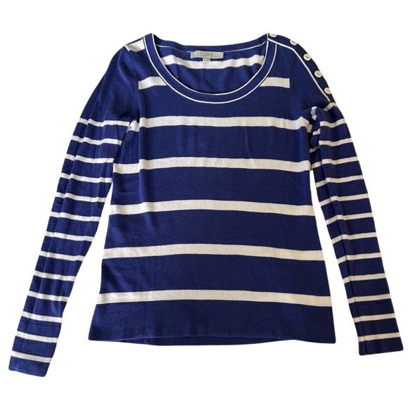 Loft Blue and White Sweater - Picture 4 of 6